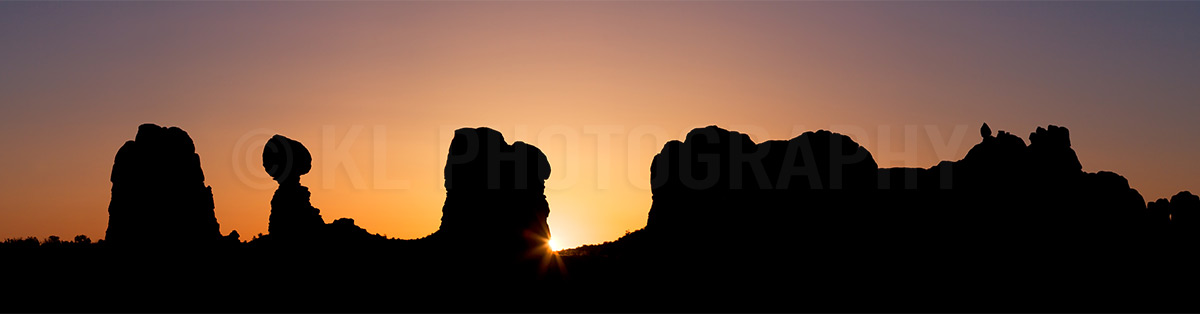 Balanced Rock Silhouette Panorama