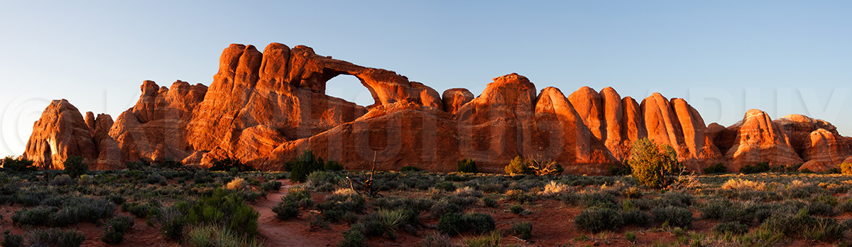 Skyline Arch Sunset Panorama
