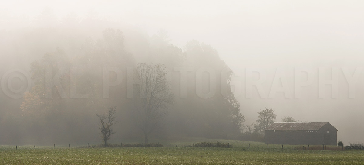 Old Barn in Fog