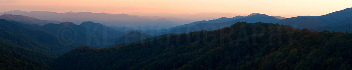 Smokey Mountain Sunset Panorama