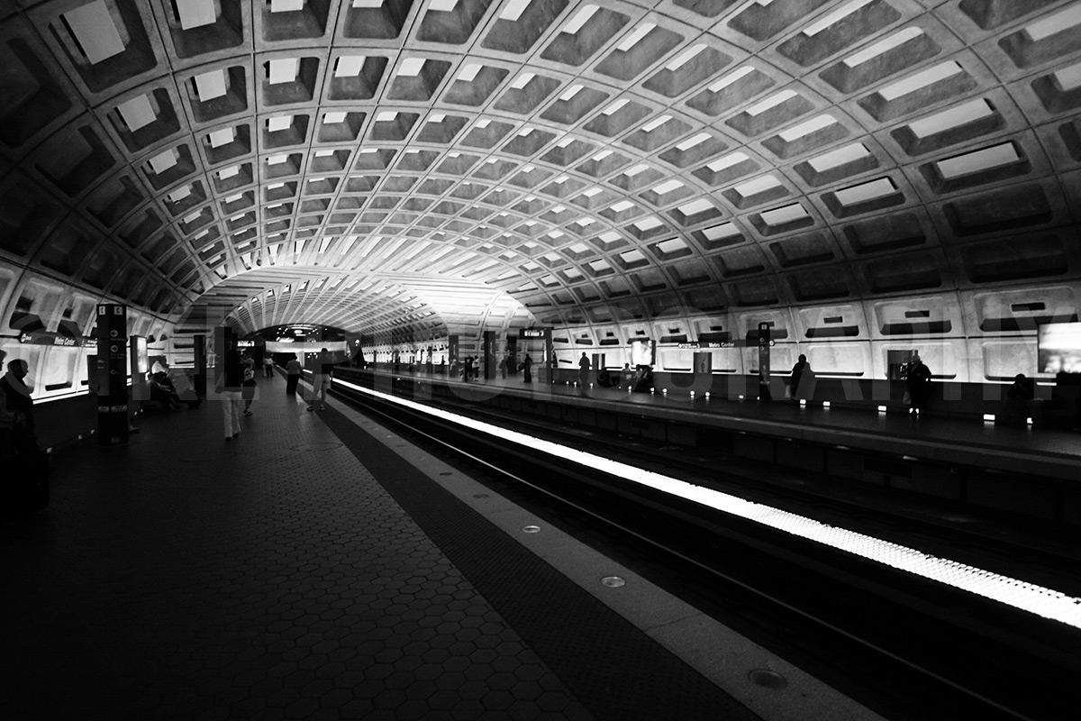 Metro Tunnel, black and white